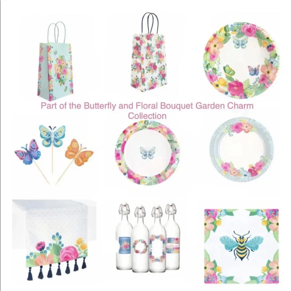 Butterfly Garden Charm 7” Round Scalloped Paper Plates By Celebrate It, 12 ct